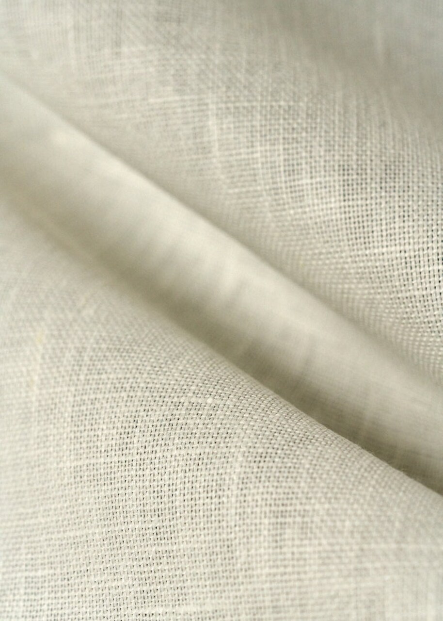 1 Yard Solid Ivory Midweight Pure Linen Fabric 8 oz Durable 58 Inches Wide